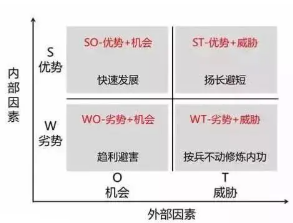 SWOT 组合分析表